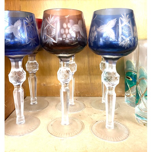 28 - A selection of coloured glassware