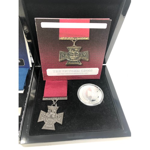 420 - 2 bradford exchange medal & coin sets inc sterling silver coin & george cross both boxed coa