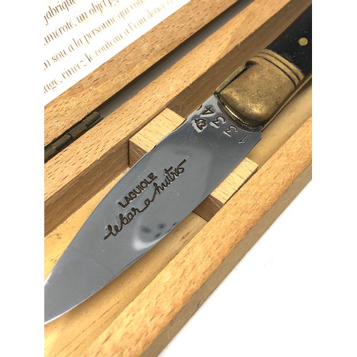 484 - Boxed french oyster & shellfish knife hand crafted by patrick taillandier number 1334