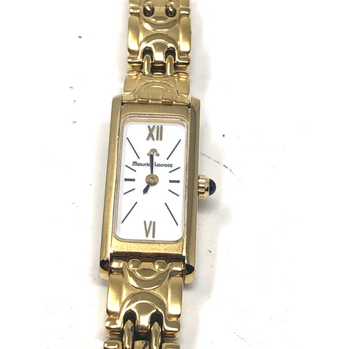 457 - ladies gold tone maurice lacroix quartz wristwatch the watch is not ticking