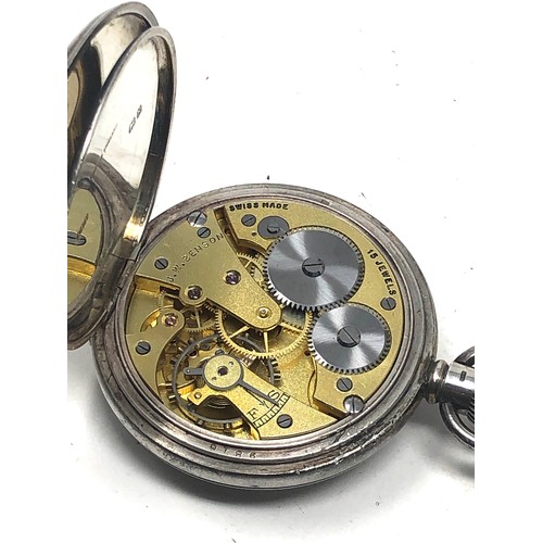 449 - Antique silver j.w.benson  pocket watch the watch is ticking