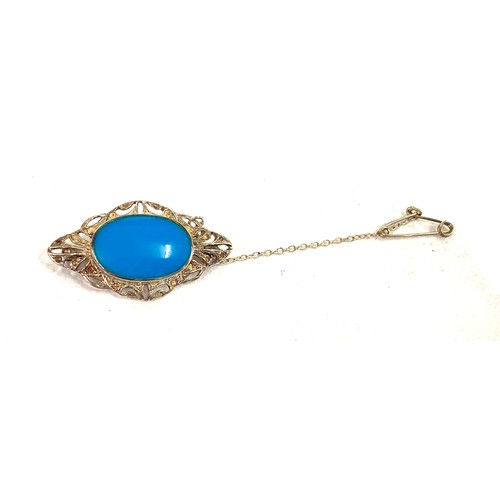 517 - Silver stone set brooch