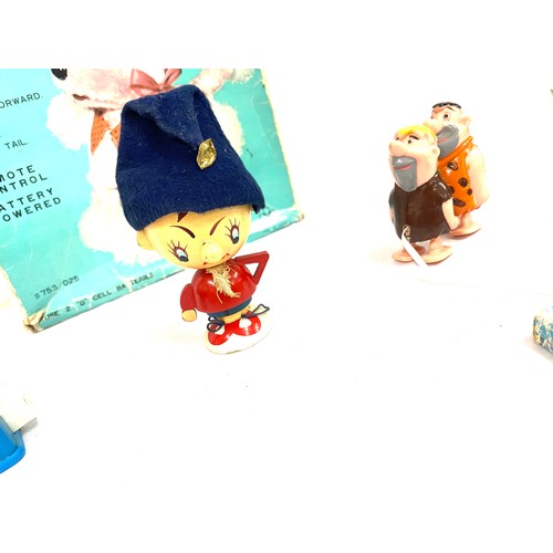 100 - Boxed Elegant Poodle, vintage Flintstones walking toy, Noddy book and Egg cup, Micky Mouse Tricky tr... 