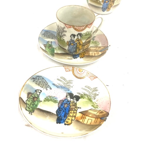 156 - Oriental gasher girl hand painted tea service