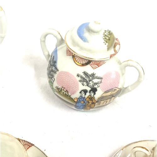 156 - Oriental gasher girl hand painted tea service