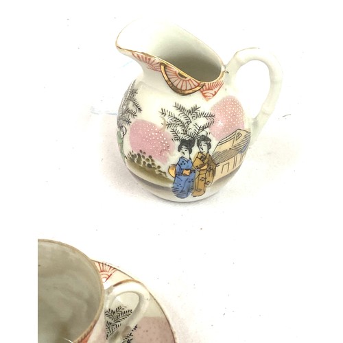 156 - Oriental gasher girl hand painted tea service