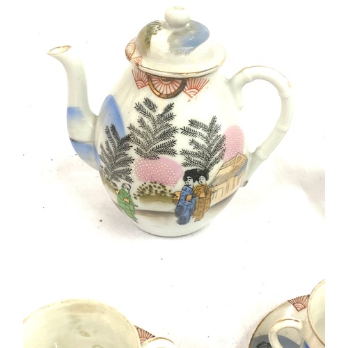 156 - Oriental gasher girl hand painted tea service