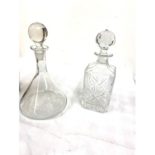 186 - 3 Vintage glass decanters