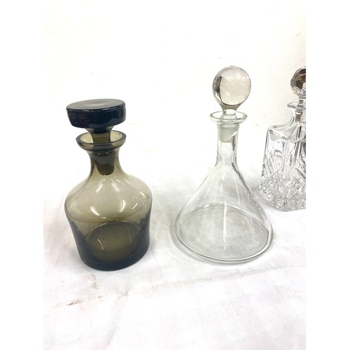 186 - 3 Vintage glass decanters