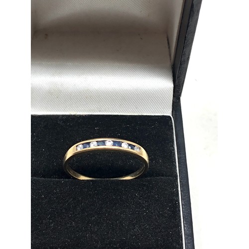 66 - 9ct gold sapphire & white stone set ring weight 1.4g