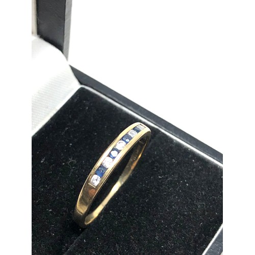 66 - 9ct gold sapphire & white stone set ring weight 1.4g