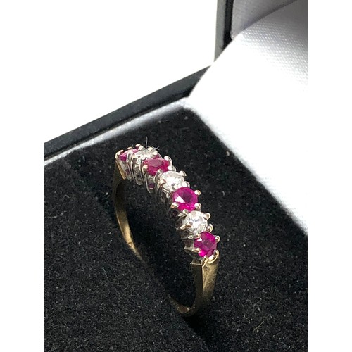 73 - Fine 18ct gold ruby & diamond ring weight 2.3g