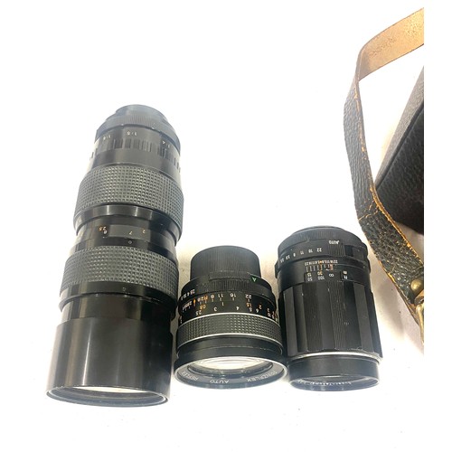 175 - Selection of camera lenses some cased to include Takumar Formula 5 Gold Crown Macro Zoom, Prinzflex ... 