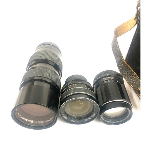 175 - Selection of camera lenses some cased to include Takumar Formula 5 Gold Crown Macro Zoom, Prinzflex ... 