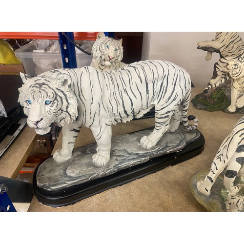 381 - Selection of white tiger figurines
