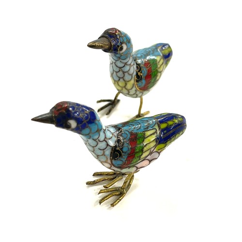 474 - Two Chinese Cloisonne enamel birds