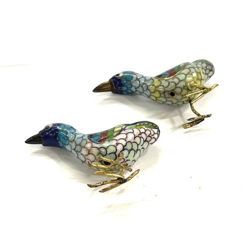 474 - Two Chinese Cloisonne enamel birds