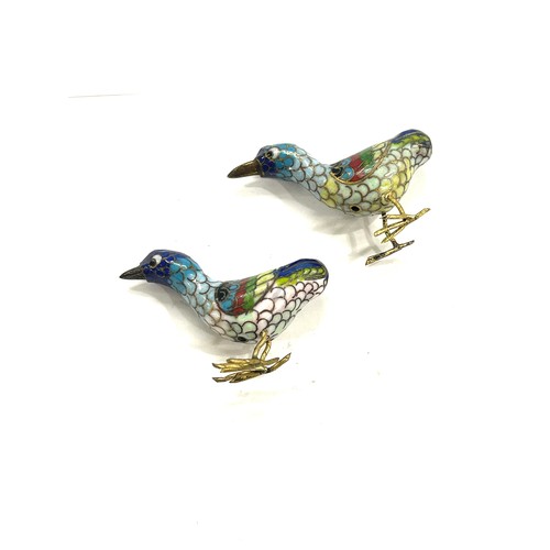 474 - Two Chinese Cloisonne enamel birds