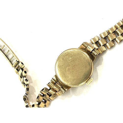 471 - 9ct Gold ladies Tudor Rolex pocket watch and strap