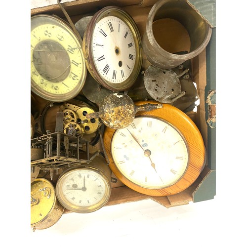 355 - Selection of vintage clock faces and parts