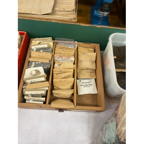 351 - Large selection of clock and watch maker parts, to include watch faces etc