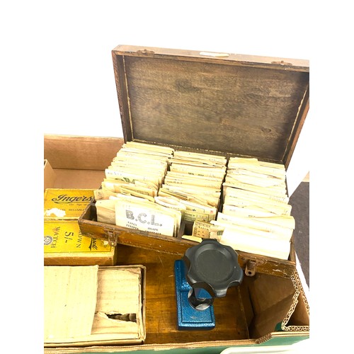 351 - Large selection of clock and watch maker parts, to include watch faces etc