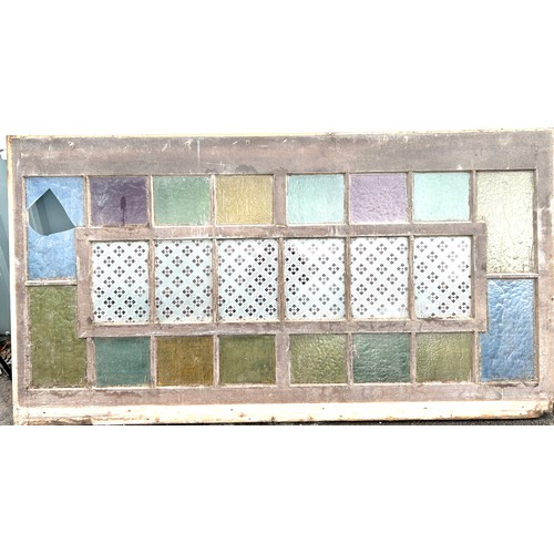 101F - Victorian coloured glass panels, each measures approximately: 86.5 inches, width 45 inches, the smal... 