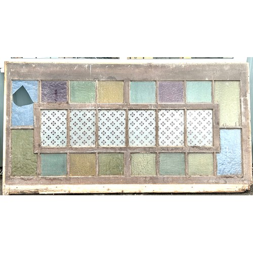 101F - Victorian coloured glass panels, each measures approximately: 86.5 inches, width 45 inches, the smal... 