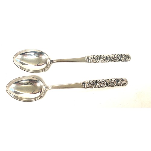 481 - Pair silver Norwegian Mylus hallmarked teaspoons