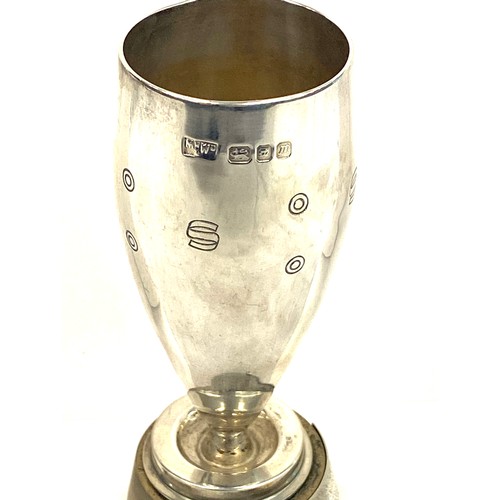 479 - Hallmarked silver sellotape products limited award cup, approximate height 5 inches