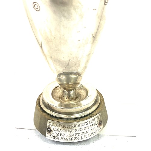 479 - Hallmarked silver sellotape products limited award cup, approximate height 5 inches