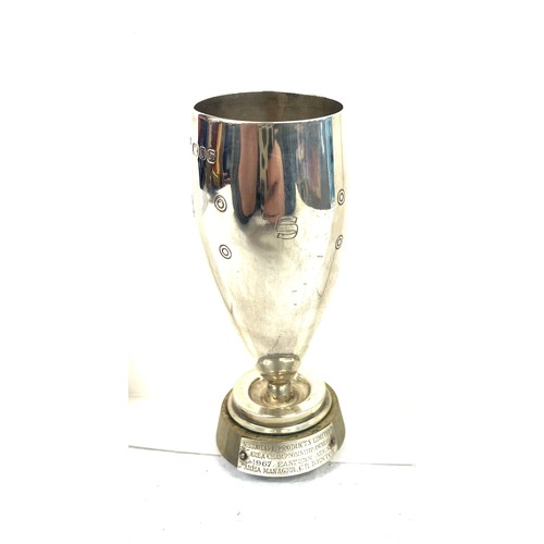 479 - Hallmarked silver sellotape products limited award cup, approximate height 5 inches