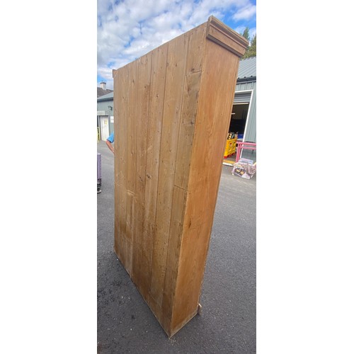 535 - Antique Pine 3 door kitchen cabinet, approximate measurements: Height 75 inches, Width 38.5 inches, ... 