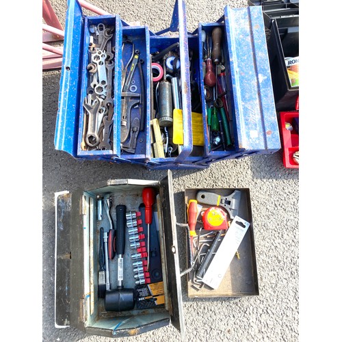 196 - Three tool boxes with contents to include spanners, ratches etc