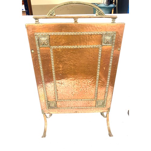 264 - Vintage copper fire screen measures approx 27 inches tall 17 inches wide