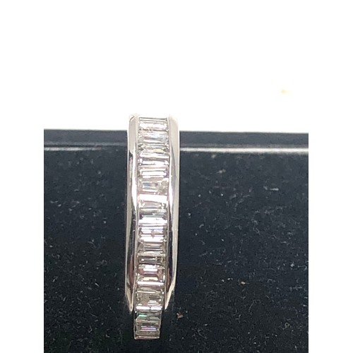 82 - Fine 14ct white gold diamond half eternity ring weight 2.9g