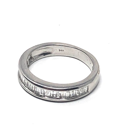 82 - Fine 14ct white gold diamond half eternity ring weight 2.9g