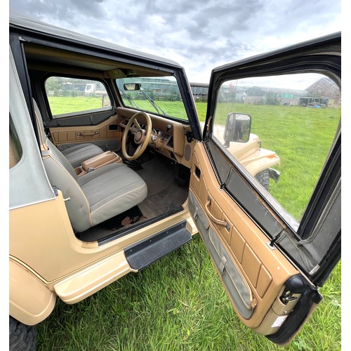 99a - 1989 Chrysler Jeep Wrangler Sahara edition, soft top, petrol 4.2 litre, approximate mileage 30,000, ... 