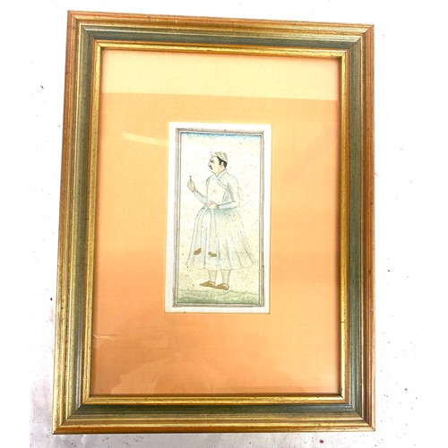 38 - Framed miniature mogal water colour frame measures approx 15 inches by 11 inches