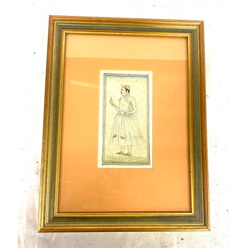 38 - Framed miniature mogal water colour frame measures approx 15 inches by 11 inches