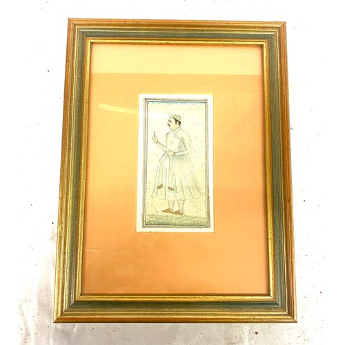 38 - Framed miniature mogal water colour frame measures approx 15 inches by 11 inches