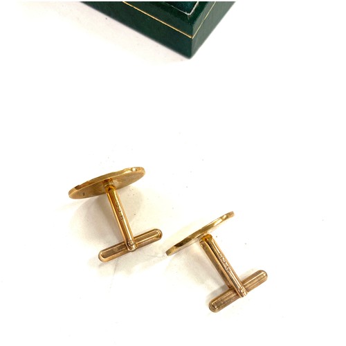 513 - Pair of 9ct gold gents cufflinks, hallmarked, total weight 7.2grams