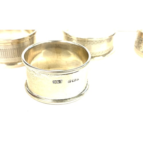 444 - Selection of 6 silver hallmarked napkin rings