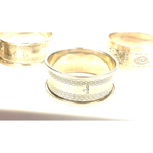 444 - Selection of 6 silver hallmarked napkin rings