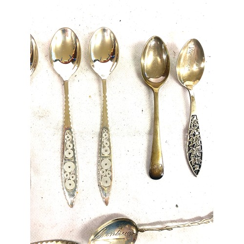 462 - Selection of silver cutlery includes continental silver spoons, pickle fork etc total weight 114g