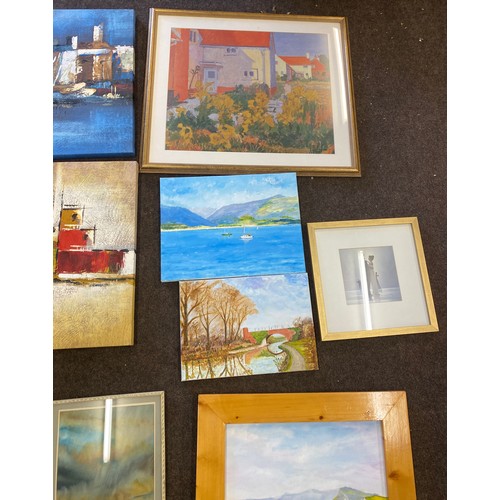 212 - Large selection of assorted picture/ prints includes canvas, signed painting etc largest measures ap... 