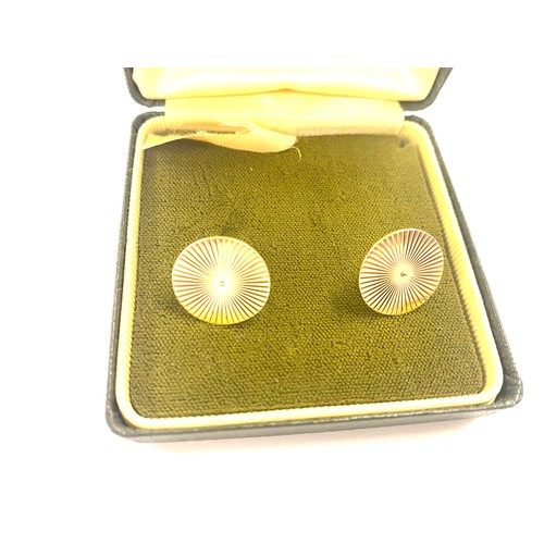 504 - Pair of vintage ladies Herbert Wolf 9ct gold hallmarked earrings total weight 3.7grams, boxed