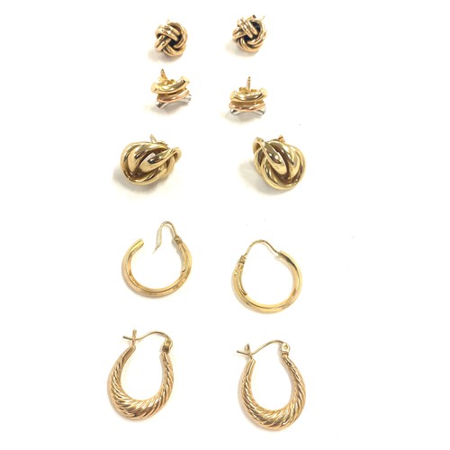 516 - Selection of ladies gold earrings includes 9ct gold (7.3g) and 14ct gold (2g)