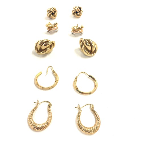 516 - Selection of ladies gold earrings includes 9ct gold (7.3g) and 14ct gold (2g)