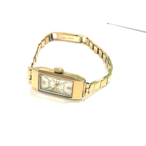 506 - Ladies 9ct gold hallmarked wrist watch total weight 16.8grams (gold strap)